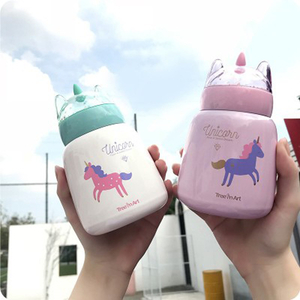 New cartoon creative insulation cute stainless Steel Water cup Korean edition student Portable unicorn leakproof belly