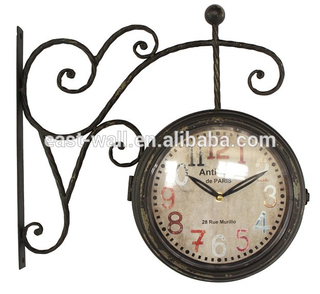 Double Sided Wall Mounted Clock Antique French Clock
