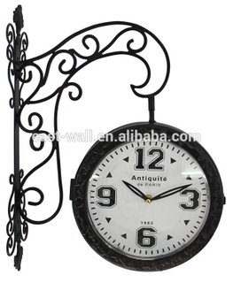 living room decoration double sided iron art wall clock