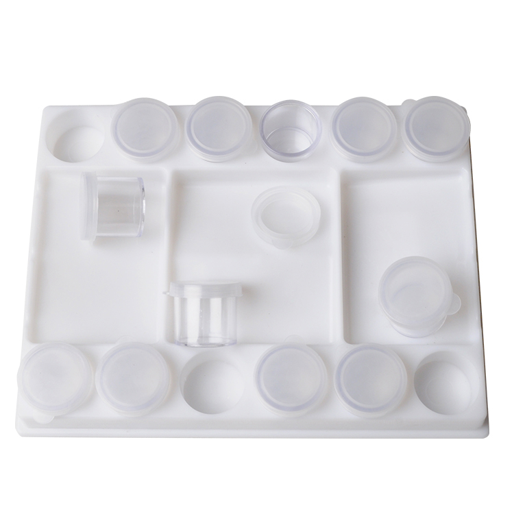 12 Well Rectangular Plastic Palette With 12 Cups