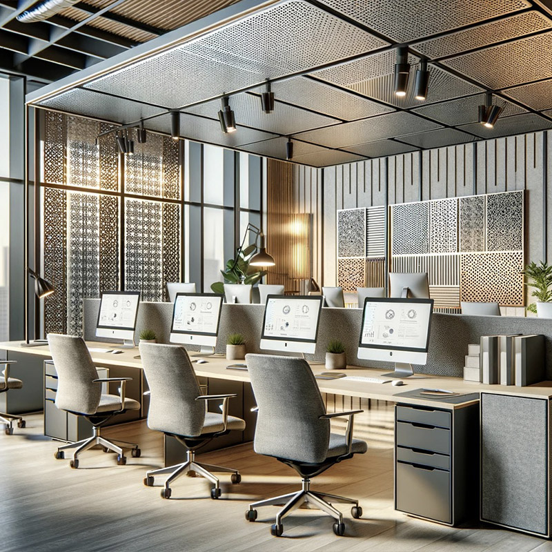 perforated metal sound absorbing panels