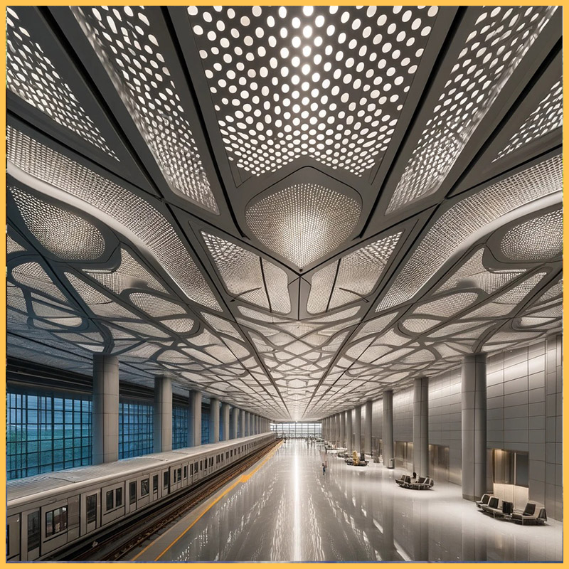 Perforated Metal Enhances Public Spaces with Functional Beauty and Innovative Design