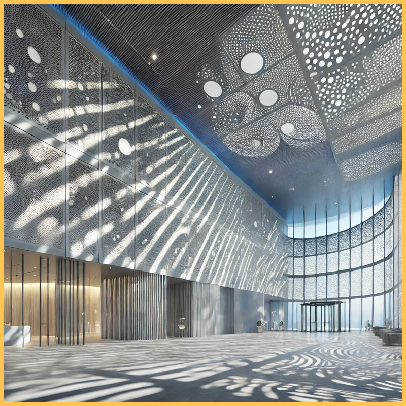 Perforated Metal Building Facades with Light Control Energy Efficiency Privacy And Durability