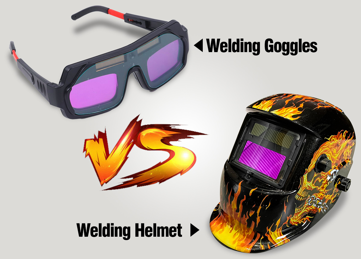 welding goggles vs welding helmet svářečské brýle vs svářečská helma