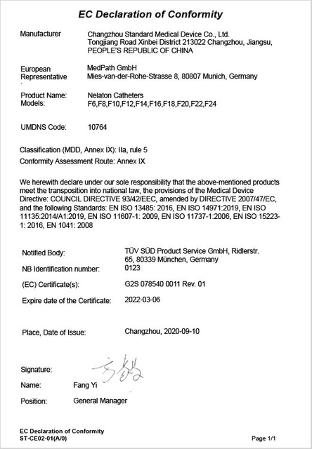 Changzhou Standard Medical Devices Co, Ltd