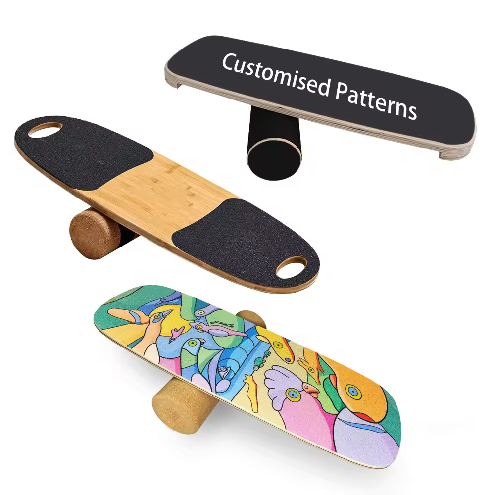 Balance Board Trainer Wooden Training Equipment for Fitness Workout, Hockey Skateboarding Surfing and Snowboarding