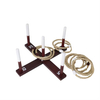 Yard Toss Game Ring Toss Outdoor Game Wood Rope Ring Toss Yard Game with Carrying Case