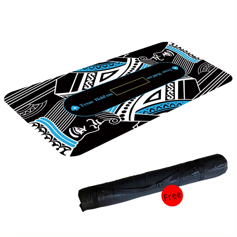 Professional Poker Mat 120 x 60 cm, Texas Hold'em Poker Rugs Deluxe Poker Table Mat。