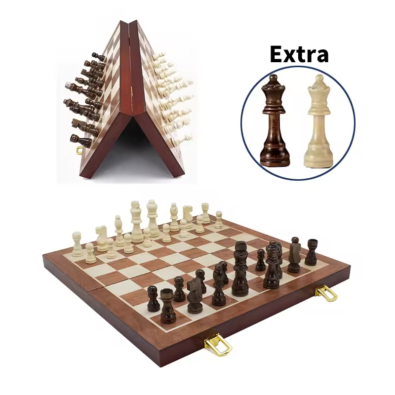  Good Quality Wooden Chess Game With Rope Wooden 2023 Agreat Multiplayer Magnet Chess Board Gam
