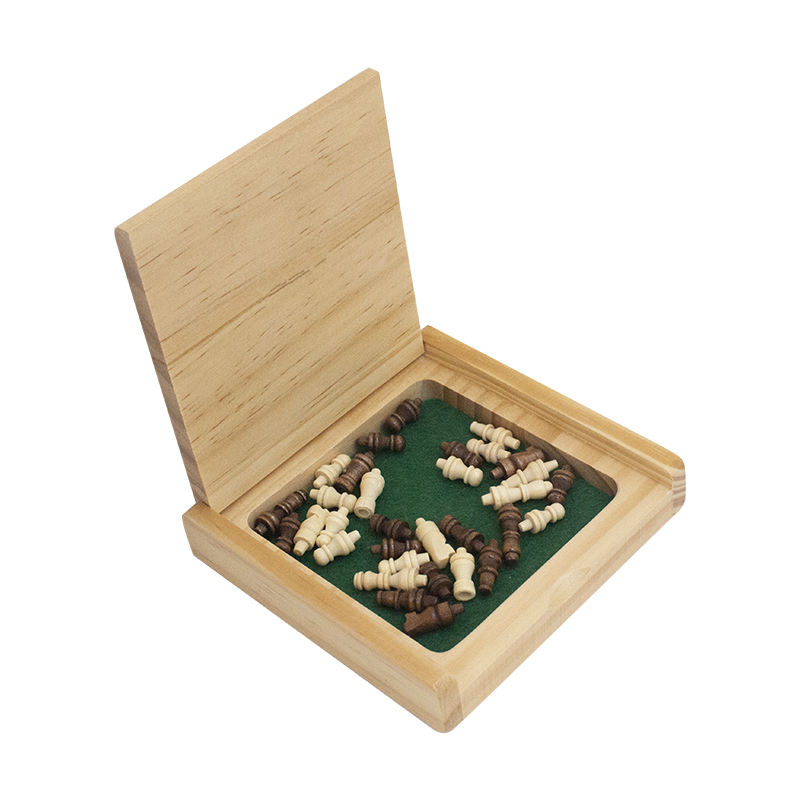 Mini Board Game Chess Set Wooden Chess Set Table Foldable Portable Chess