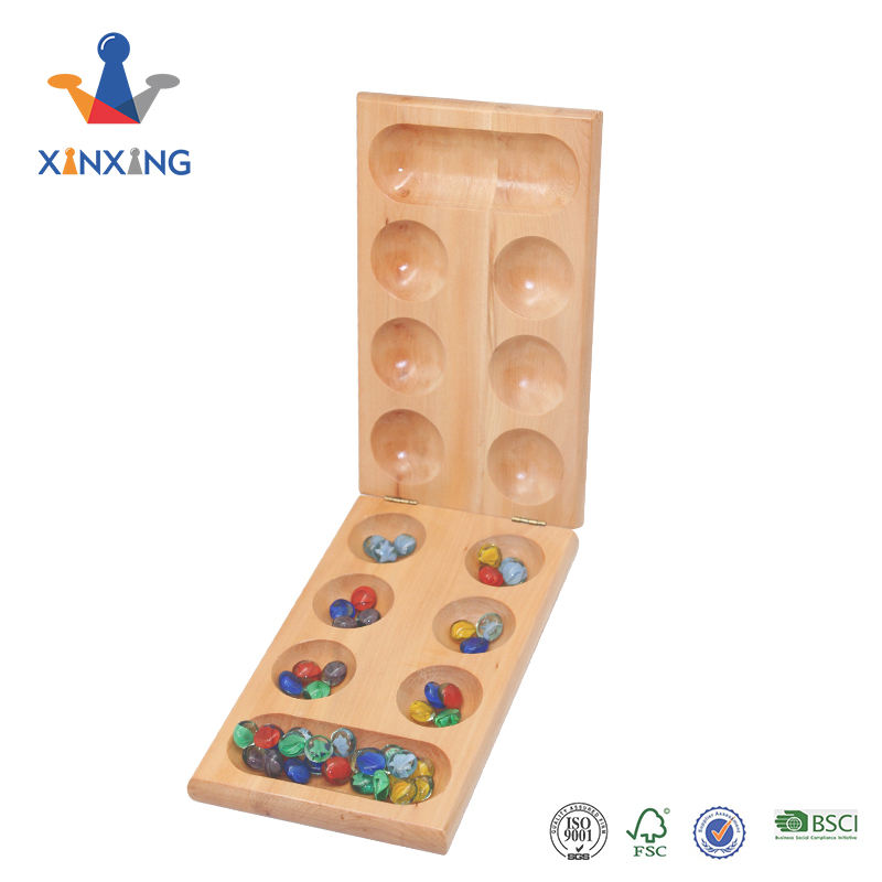 Wooden Foldable Mancala Game Mancala Board Game. 