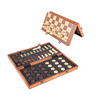 25-Year Manufacturer's Unisex Wooden Chess Checkers SET 15" Magnetic Folding Board 3" King Height Pine Wood Pieces Vintage.