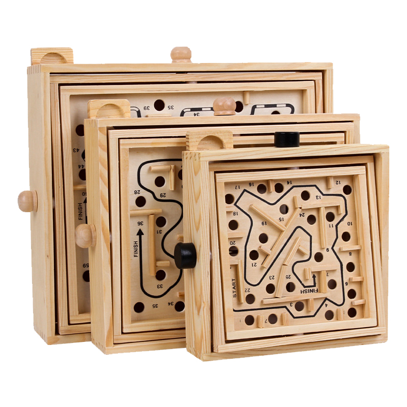 Labyrinth Wooden Maze Game with Two Steel Marbles Puzzle Game for Adults Boys and Girls.