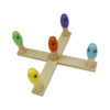 3 in 1 Ring Toss Game Wooden Fishing Game Bowling Toys Set Wood Game Set