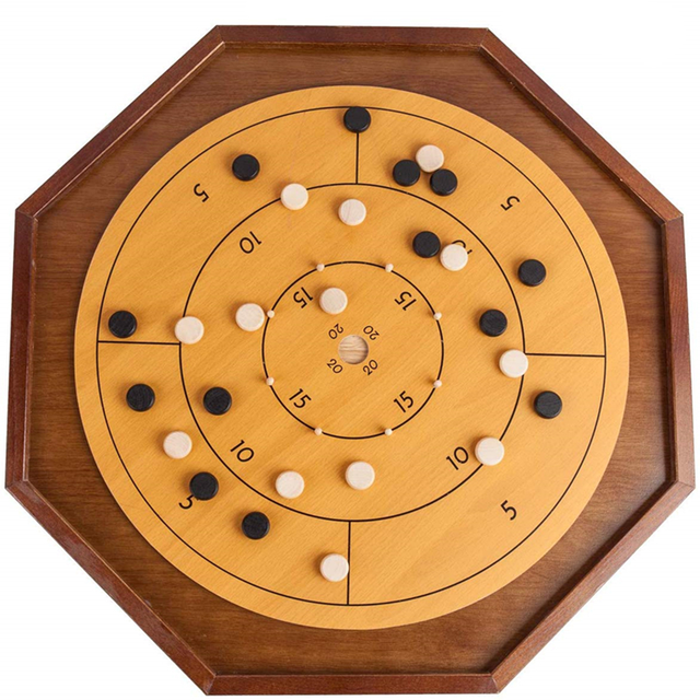 Canadian Heritage Family Tabletop Game Tournament Crokinole & Checkers - 30-Inch Official Size - Classic Dexterity Board Game for Two Players