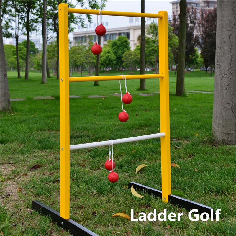 Wooden Ladder Toss Double Wooden Ladder Ball Game with Finished Wood And Durable Nylon Carrying Case