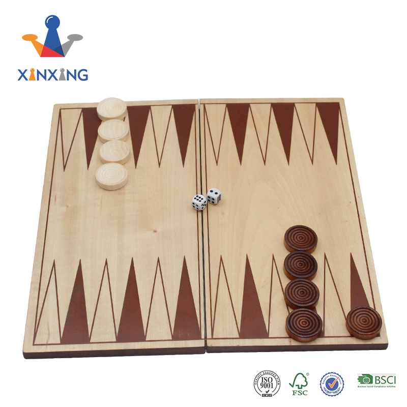 new design Wooden Veneer Foldable Chess board chess game/wood chess set with MDF