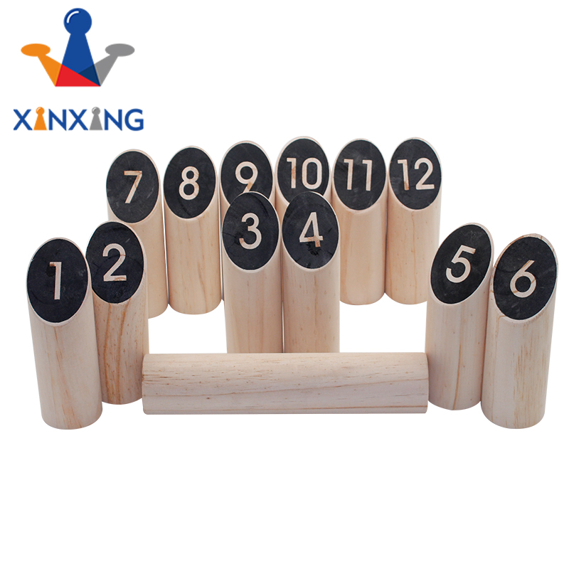 Outdoor Kubb Lawn Skittles Game Viking Games Wooden Number