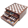 Board Game Set - Deluxe 15 in 1 Tabletop Wood-accented Game Center with Storage Drawer