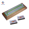 Amazon Hot Selling 2021 Wooden Tournament Cribbage Game Set 3-track Runway Board Game with 3 Color Metal Pegs