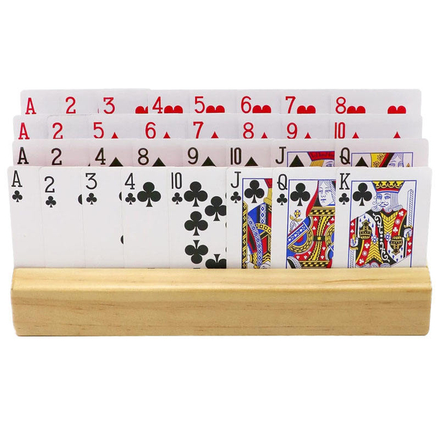  Customizable Size Anticorrosion Pine Wood Playing Card Holder Card Holder Portable Name Card Holder Stand