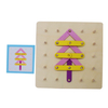 Wooden Montessori Nail Board Jigsaw Alphabet Puzzle Numbers Educational Learning Board for 3+ Years Old Preschool toy