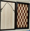 Wooden Wall Chess Board 3 Feet Straight Up Chess Pieces Included on Dark Brown White Vertical Wall Mounted Chess Set