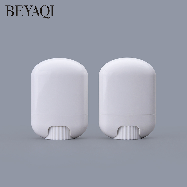 Vacío 15g ABS Plástico Blanco Y Negro Desodorante Oval Plano Barra De Perfume Sólida Rollo De Botella De Gel Desodorante Tubo De Botella