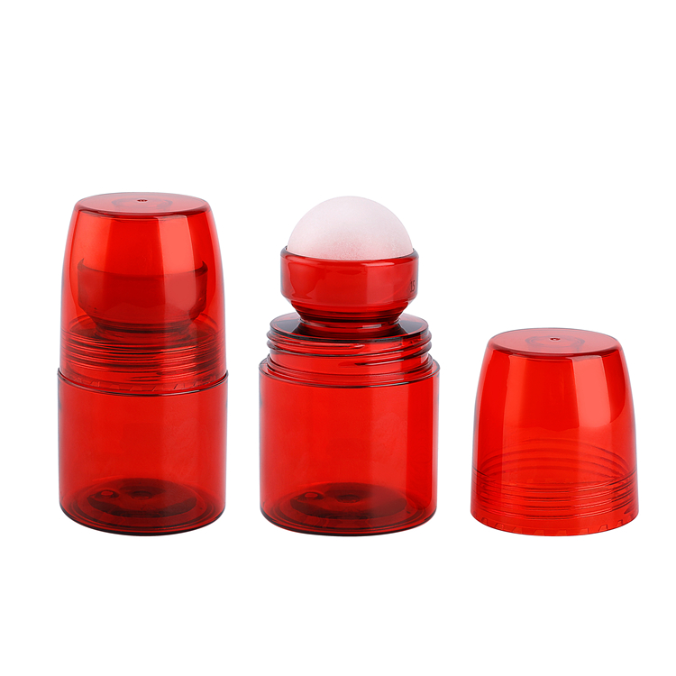 Wholesale red 70ml plastic deodorant roll on PETG essential oil perfume bottle,luxury roll on perfume bottle