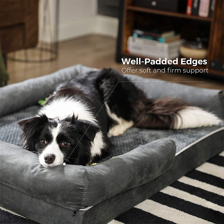 Custom OEM Warm Luxury Fleece Cot Memory Foam Sofa Pet Dog Bed For Sale