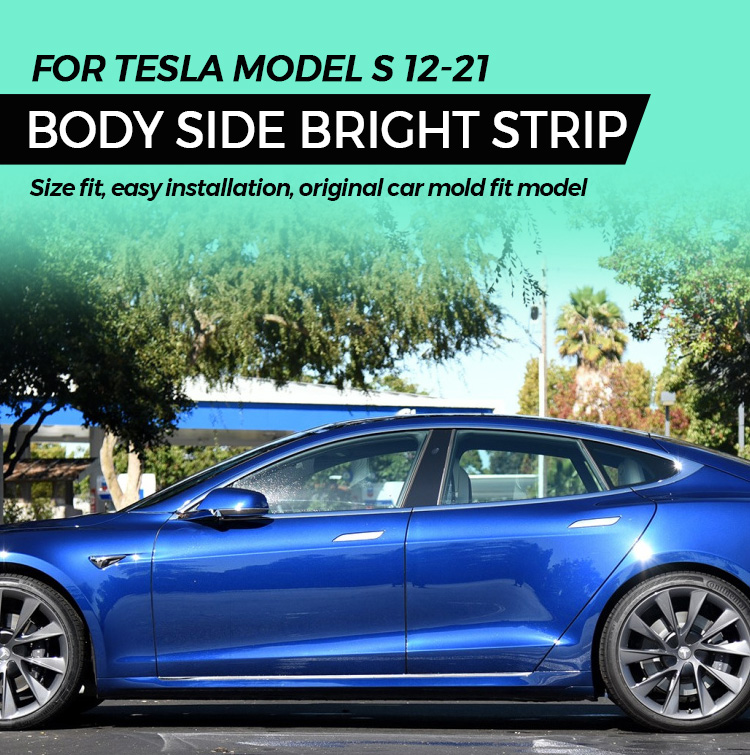 تنورة جانبية من طراز Tesla Model S بحلية من الكروم
