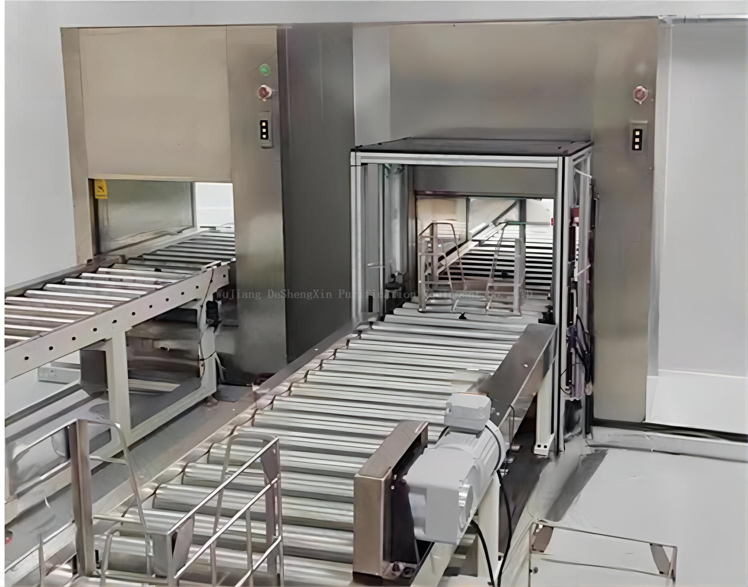 Luftdusche-Durchgangsbox mit automatischer Rollenbahn