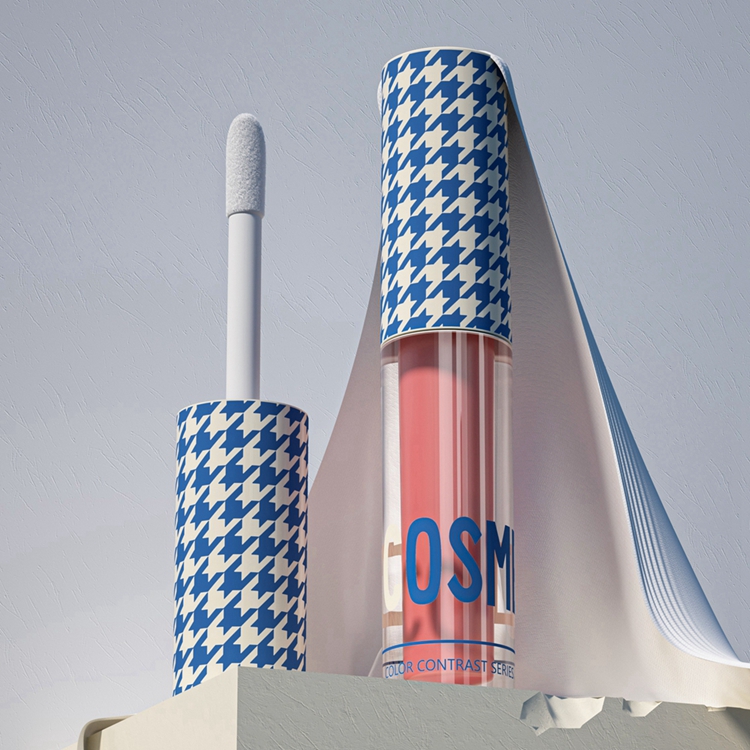 tubo de brillo de labios transparente