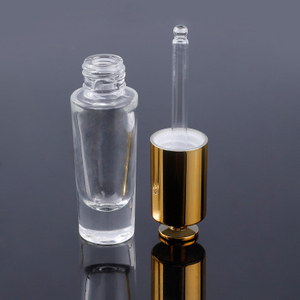 Cosmetic Packaging Manufacture Gold 15ml Reusable Glass Serum Bottle,Essential Oil Cosmetic Dropper Bottle