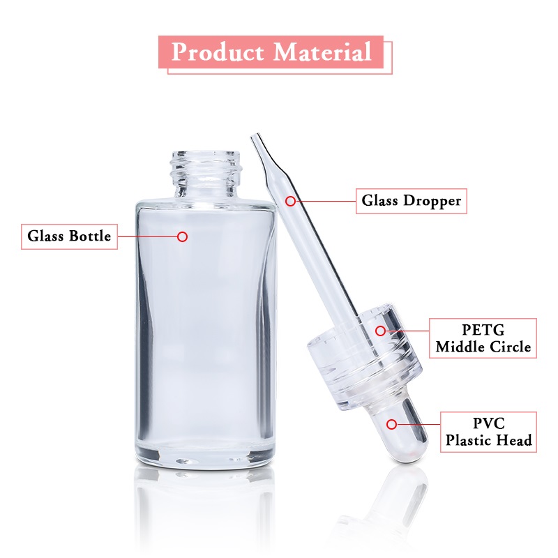 Pumpflasche aus Glas mit flacher Schulter