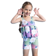 IDOPIP Kids Girls Floatation Swimsuit b'Galleġġjant Aġġustabbli Baby Float Bathing Suit Swimwear.jpg