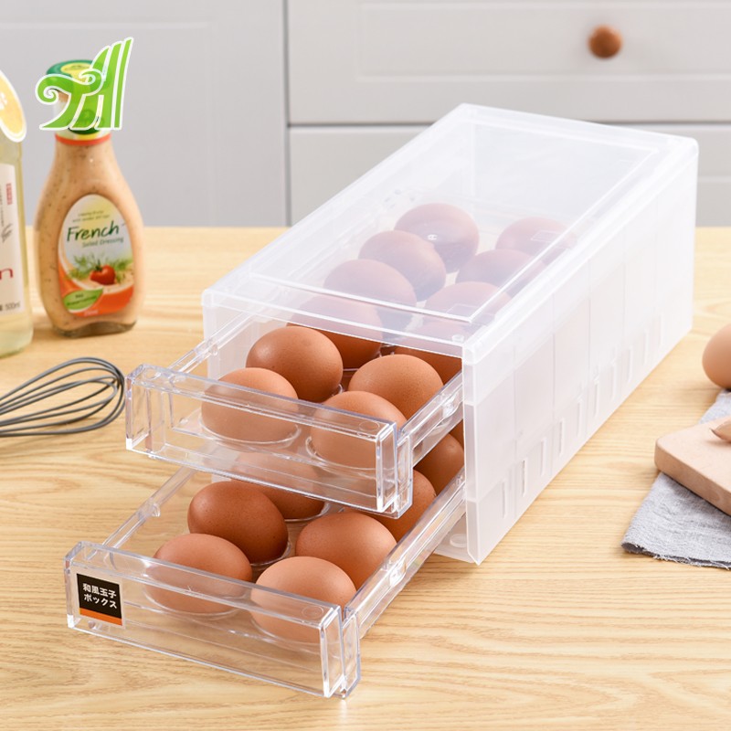 Plastic Packaging Container Kitchen Storage Rack Egg Carton Storage Box Free Sample Transparent 