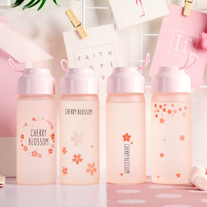 Creative new temperature discoloration Glass student gift Boutique anti-skid Scrub water bottle