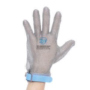 5301-Five Finger Ring Mesh Stainless Steel Glove with TPU Strap 