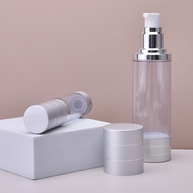 Sliver Aluminium Airless Bottle Skincare Cosmetic Packtic