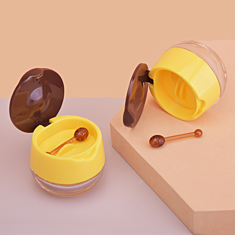 6g pequeno frasco de brilho labial redondo de cor de abelha de mel personalizado com bastão para manchas