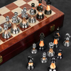 Luxury Magnetic Wooden Chess Sets Pure Copper Pieces Set Foldable Wooden Chess Set Board Handmade Portable.