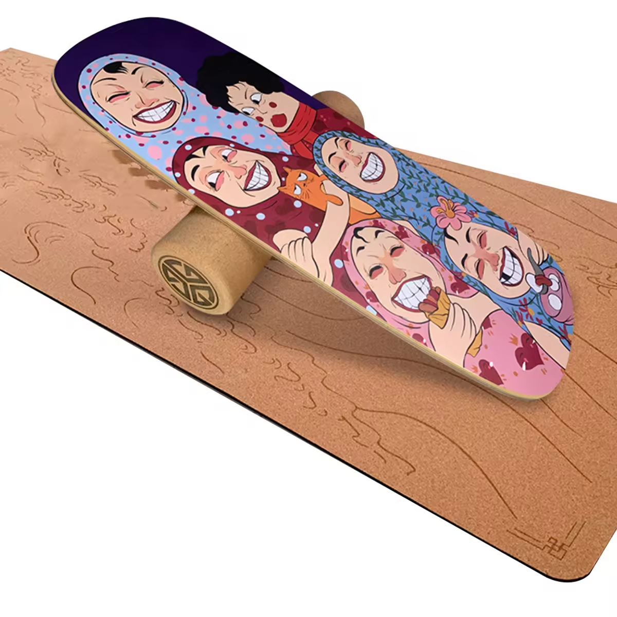 Balance Board Trainer Wooden Training Equipment for Fitness Workout, Hockey Skateboarding Surfing and Snowboarding
