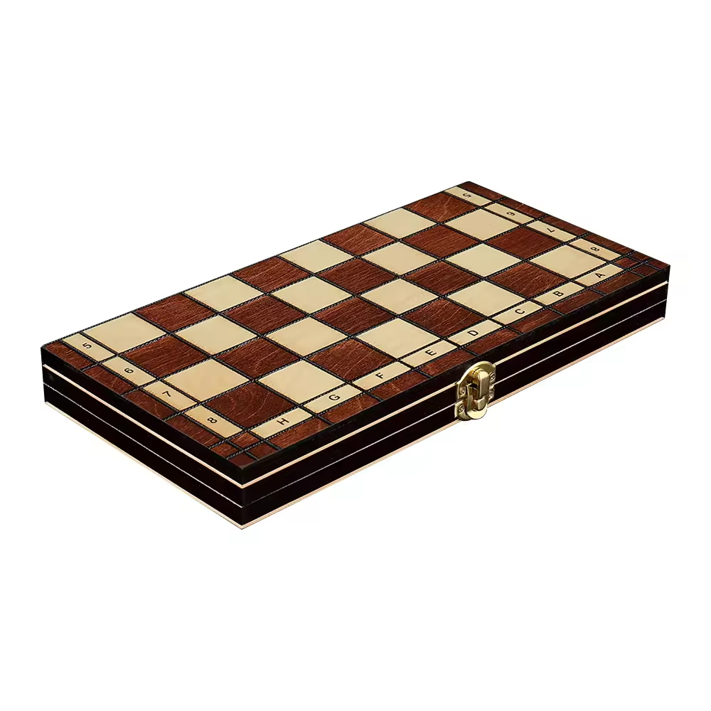 Multiple Sizes Available Luxury Wooden Chess And Backgammon Game Set Foldable Wooden Chess Set Board Game Handmade Portable