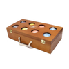 90mm Vintage Bocce Ball Set with 8 Balls Pallino Case Measuring Rope Wooden Carrying Box for Yard CN Plug Type