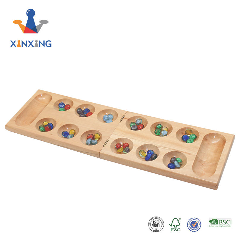 Wooden Foldable Mancala Game Mancala Board Game. 