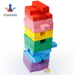 mini color Wooden Stacking Board Games Building Blocks for Kids Timber Tower block set..