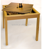 wooden inlaid 3 in 1 chess table ,family game set.