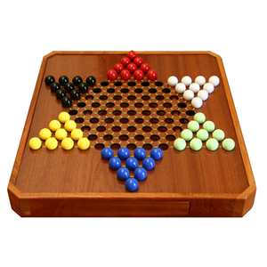 15" Wooden Chess Chinese Checkers Game Set Magnetic Chess Set 2 in 1 Board Games with Storage Drawer.