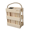  10" Kubb Game With Wooden Storage Crate Outdoor Throwing Game Wood Set with Red Crown Viking Chess Adult Yard Garden Games。.
